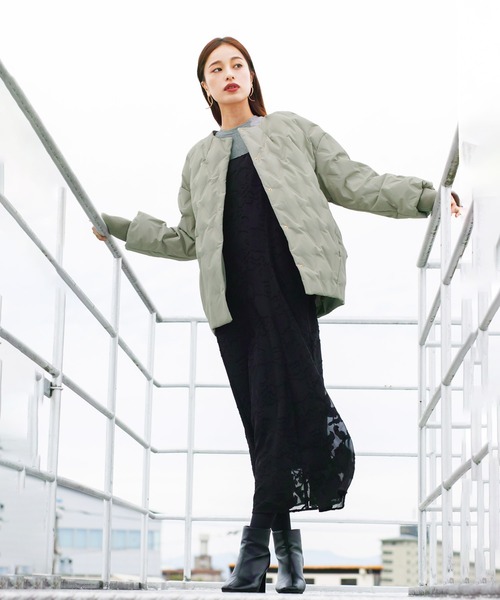 Emiliyan・撥水加工】エコファー使いロングダウンコート