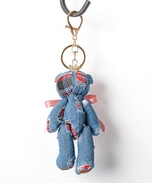 crossi（クロッシー）の「パッチワークデニムテディベアチャーム