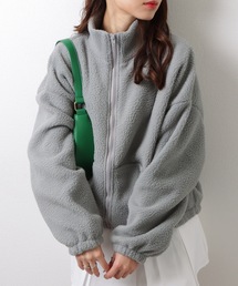 Lace Ladies（レースレディース）の「ボア フロントジップ パーカー ブルゾン ドロップショルダー トップス（ブルゾン）」