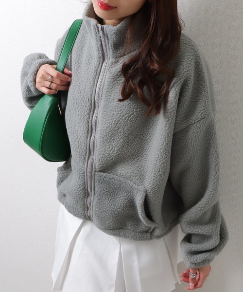Lace Ladies(レースレディース)の「ボア フロントジップ パーカー ブルゾン ドロップショルダー トップス(ブルゾン・レディース・グレー/アイボリー/ネイビー・M/XL)」の13枚目の写真