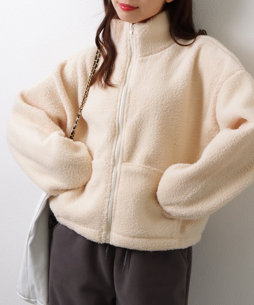Lace Ladies(レースレディース)の「ボア フロントジップ パーカー ブルゾン ドロップショルダー トップス(ブルゾン・レディース・グレー/アイボリー/ネイビー・M/XL)」の19枚目の写真