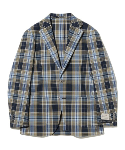 BEAMS F（ビームスエフ）の「NEW EASY ZANIERI タータンチェック シアサッカー ジャケット（その他アウター・メンズ・ネイビー・44/46/48/50/52）」の3枚目の写真