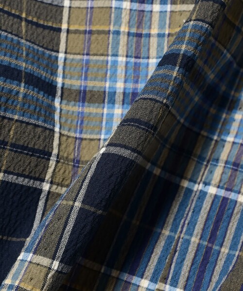BEAMS F（ビームスエフ）の「NEW EASY ZANIERI タータンチェック シアサッカー ジャケット（その他アウター・メンズ・ネイビー・44/46/48/50/52）」の5枚目の写真