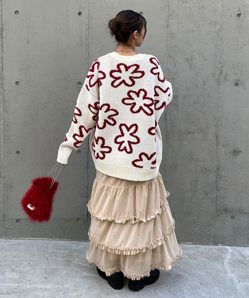 CIAOPANIC（チャオパニック）の「【WEB限定】ベロアチュールティアードスカート（スカート・レディース・グレー/アイボリー/ブラック/ブラウン・FREE）」の9枚目の写真