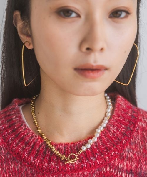 JEANASIS（ジーナシス）の「【ステンレス】ハートフープピアス/253472（ピアス（両耳用）・レディース・シルバー/ゴールド・FREE）」の2枚目の写真