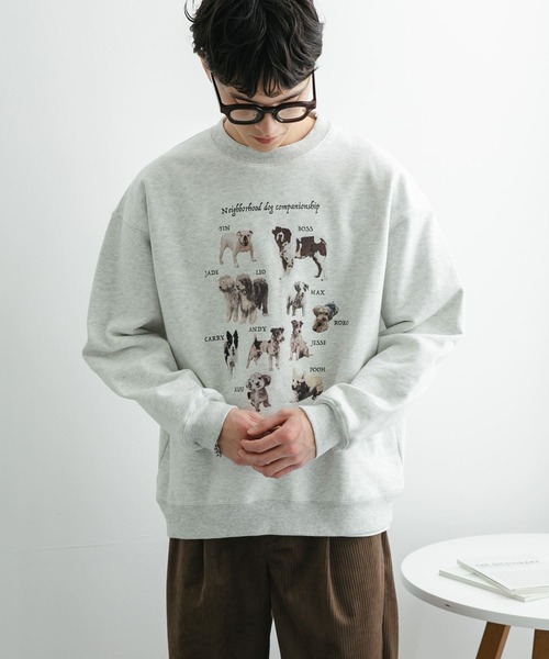 SENSE OF PLACE by URBAN RESEARCH（センスオブプレイスバイアーバンリサーチ）の「Dog Graphic Crew-neck Sweat（スウェット・メンズ・ライトグレー/ネイビー/レッド・MEDIUM/LARGE）」の6枚目の写真