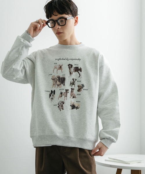 SENSE OF PLACE by URBAN RESEARCH（センスオブプレイスバイアーバンリサーチ）の「Dog Graphic Crew-neck Sweat（スウェット・メンズ・ライトグレー/ネイビー/レッド・MEDIUM/LARGE）」の7枚目の写真