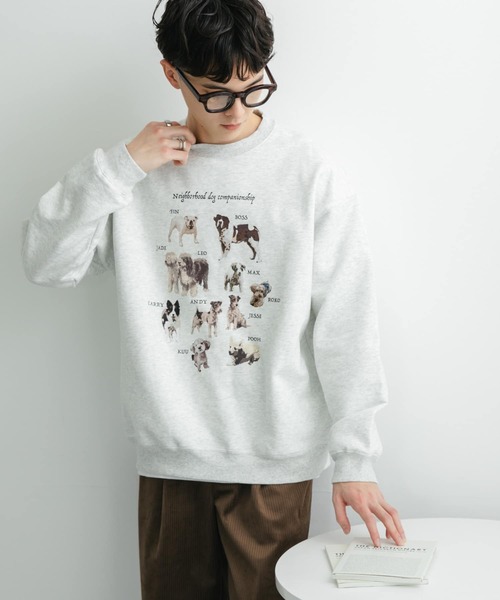 SENSE OF PLACE by URBAN RESEARCH（センスオブプレイスバイアーバンリサーチ）の「Dog Graphic Crew-neck Sweat（スウェット・メンズ・ライトグレー/ネイビー/レッド・MEDIUM/LARGE）」の9枚目の写真