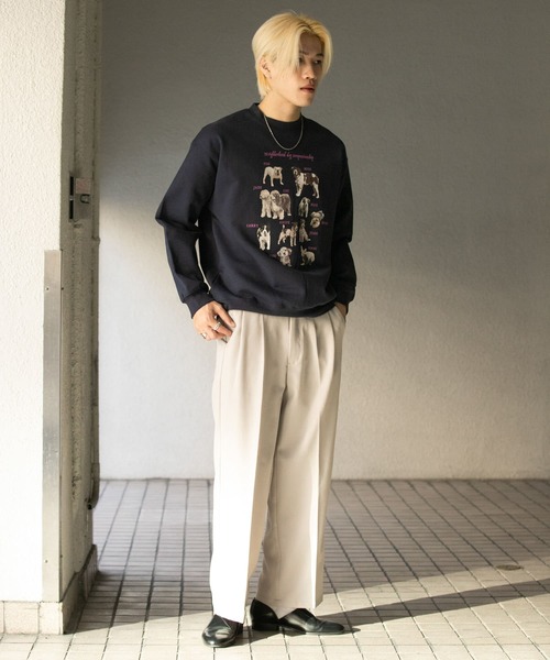トレーナー スウェット DOG SENSE CREWNECK / HUF ハフ シェニールパッチ クルースウェット メンズ レディース ハフ HUF DOG SENSE CREWNECK クルーネック スウェット トレーナー 犬