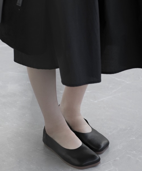 【セール】【DECADE CLASSIC】ギャザー フラットシューズ（スリッポン）｜DECADE CLASSIC（ディケイド クラシック）