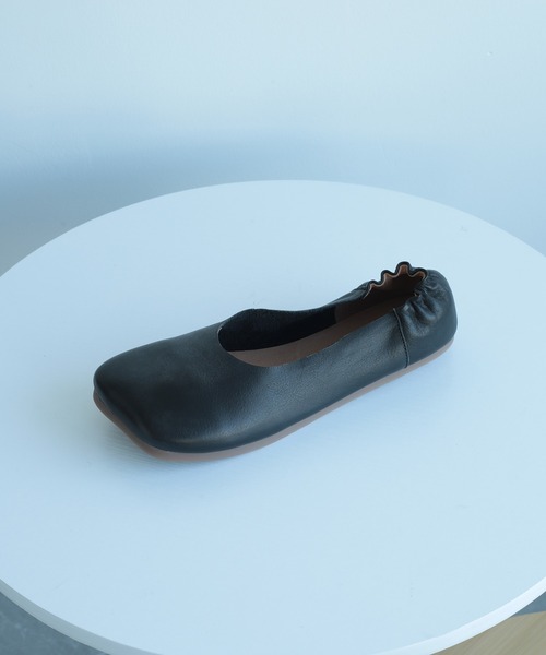 【セール】【DECADE CLASSIC】ギャザー フラットシューズ（スリッポン）｜DECADE CLASSIC（ディケイド クラシック）