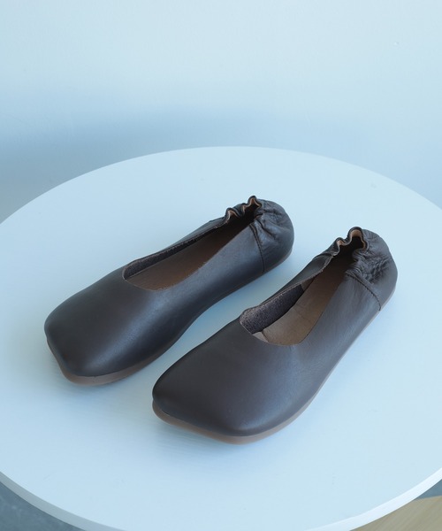 【セール】【DECADE CLASSIC】ギャザー フラットシューズ（スリッポン）｜DECADE CLASSIC（ディケイド クラシック）