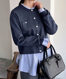 fredy emue | ポケ付きラメニットジャケットカーディガン(カーディガン/ボレロ)