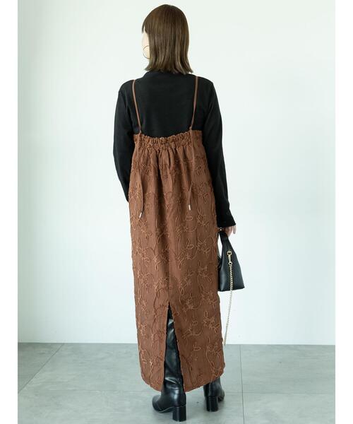 Lugnoncure（ルノンキュール）の「◎モールジャカードキャミワンピース（ワンピース・レディース・ブラウン/ブラック・F）」の5枚目の写真