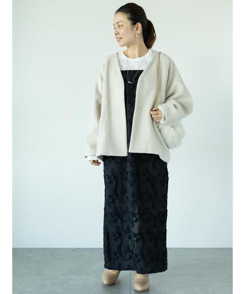 Lugnoncure（ルノンキュール）の「◎モールジャカードキャミワンピース（ワンピース・レディース・ブラウン/ブラック・F）」の7枚目の写真