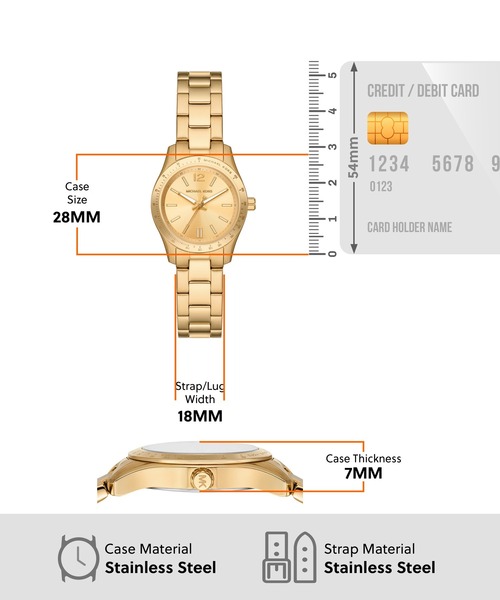 MICHAEL KORS(マイケルコース)の「マイケル・コース 腕時計 レディース アナログ ステンレス MKO1045(アナログ腕時計・レディース・GOLD・FREE)」の6枚目の写真