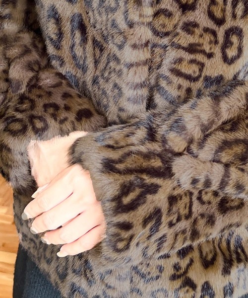 希少　ラクーン　ファー　レオパード柄 bqkt0462-1.jpg
