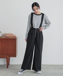サスペンダー付 スラックス パンツ slacks 3 swanky navy セール】撥水強撚PEサスペンダーパンツ（スラックス
