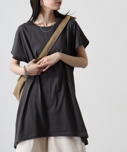 TRUSS（トラス）の「TRUSS ｳｨﾒﾝｽﾞﾄﾞﾙﾏﾝﾜﾝﾋﾟｰｽ（Tシャツ/カットソー・レディース・チャコールグレー/ピンク/ヘザーグレー/オフホワイト/オートミール/ブラック・M）」の3枚目の写真