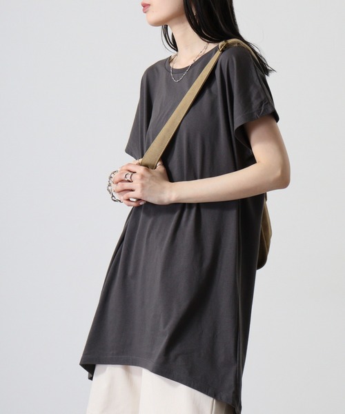 TRUSS（トラス）の「TRUSS ｳｨﾒﾝｽﾞﾄﾞﾙﾏﾝﾜﾝﾋﾟｰｽ（Tシャツ/カットソー・レディース・チャコールグレー/ピンク/ヘザーグレー/オフホワイト/オートミール/ブラック・M）」の20枚目の写真