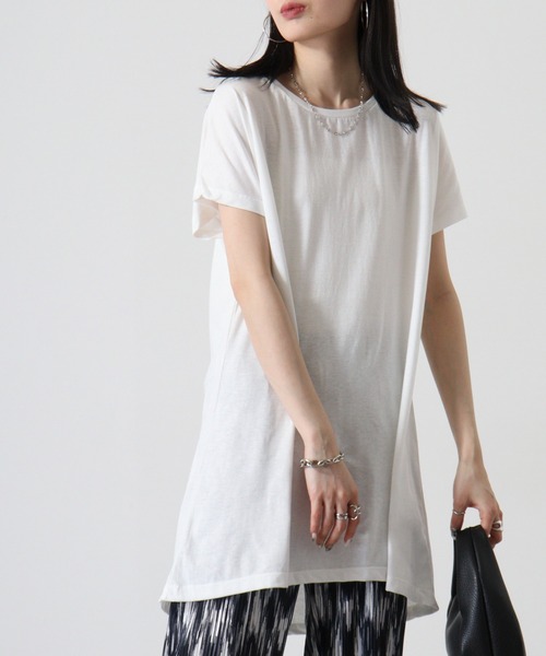 TRUSS（トラス）の「TRUSS ｳｨﾒﾝｽﾞﾄﾞﾙﾏﾝﾜﾝﾋﾟｰｽ（Tシャツ/カットソー・レディース・チャコールグレー/ピンク/ヘザーグレー/オフホワイト/オートミール/ブラック・M）」の17枚目の写真