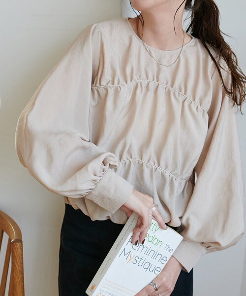 シャツ ブラウス シアー裾ドロストギャザーシャツ レディース シャツ ブラウス シアー裾ドロストギャザーシャツ レディース