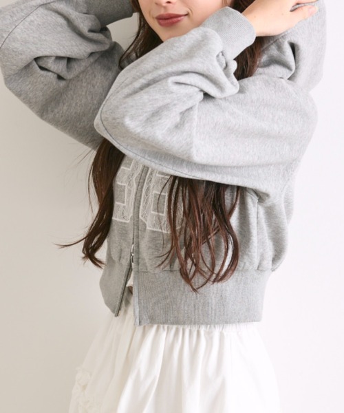 OLIVE des OLIVE（オリーブデオリーブ）の「ナンバリングパーカー（パーカー・レディース・ピンク/オフホワイト/トップグレー・FREE）」の6枚目の写真