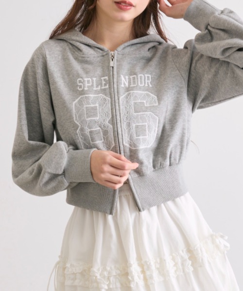 OLIVE des OLIVE（オリーブデオリーブ）の「ナンバリングパーカー（パーカー・レディース・ピンク/オフホワイト/トップグレー・FREE）」の7枚目の写真