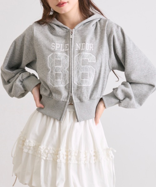 OLIVE des OLIVE（オリーブデオリーブ）の「ナンバリングパーカー（パーカー・レディース・ピンク/オフホワイト/トップグレー・FREE）」の8枚目の写真