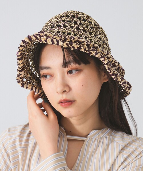 Ray BEAMS(レイビームス)の「【別注】Casselini / ぺーパー フリンジ ハット(ハット・レディース・パープル/ナチュラル・ONE SIZE)」の18枚目の写真