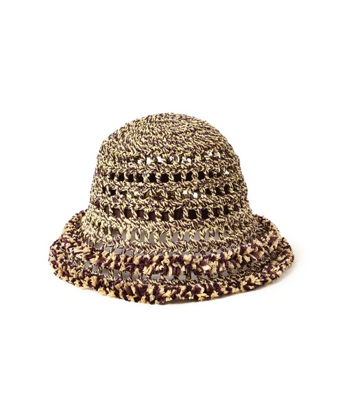 Ray BEAMS(レイビームス)の「【別注】Casselini / ぺーパー フリンジ ハット(ハット・レディース・パープル/ナチュラル・ONE SIZE)」の5枚目の写真