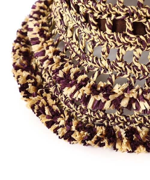 Ray BEAMS(レイビームス)の「【別注】Casselini / ぺーパー フリンジ ハット(ハット・レディース・パープル/ナチュラル・ONE SIZE)」の6枚目の写真