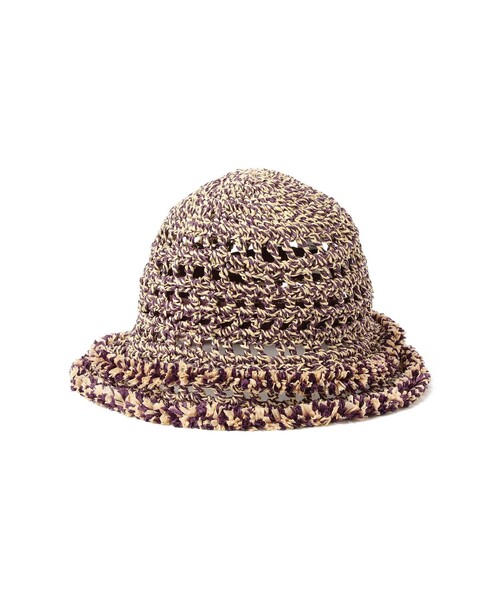 Ray BEAMS(レイビームス)の「【別注】Casselini / ぺーパー フリンジ ハット(ハット・レディース・パープル/ナチュラル・ONE SIZE)」の14枚目の写真
