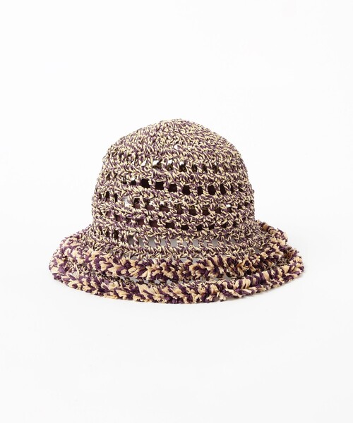Ray BEAMS(レイビームス)の「【別注】Casselini / ぺーパー フリンジ ハット(ハット・レディース・パープル/ナチュラル・ONE SIZE)」の15枚目の写真