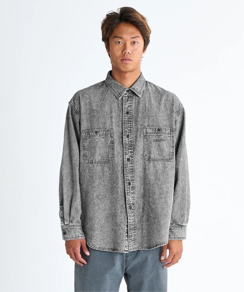 Quiksilver(クイックシルバー)の「SHORE WASH SHIRTS /クイックシルバーウォッシュ加工ロゴ刺繍シャツ(シャツ/ブラウス・メンズ・ブルー/ブラック・MEDIUM/SMALL/LARGE/X-LARGE)」の10枚目の写真