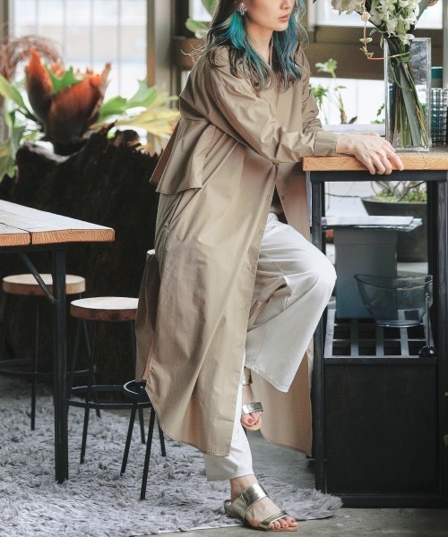 Bou Jeloud（ブージュルード）の「【はあちゅう×BouJeloud】２wayバックフレアシャツワンピース（シャツワンピース・レディース・ネイビー/ベージュ・FREE）」の15枚目の写真