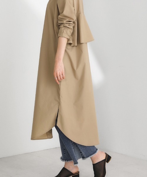 Bou Jeloud（ブージュルード）の「【はあちゅう×BouJeloud】２wayバックフレアシャツワンピース（シャツワンピース・レディース・ネイビー/ベージュ・FREE）」の10枚目の写真