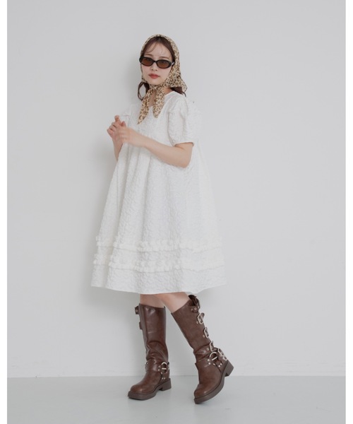 JUMELLE(ジュメロ)の「【25SS/新作】jacquard mini op(ワンピース・レディース・ホワイト/ブラック・FREE)」の11枚目の写真