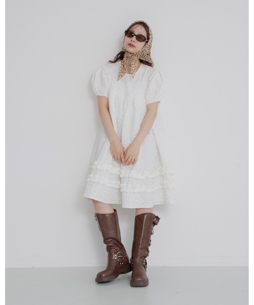 JUMELLE(ジュメロ)の「【25SS/新作】jacquard mini op(ワンピース・レディース・ホワイト/ブラック・FREE)」の13枚目の写真
