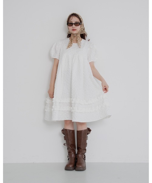 JUMELLE(ジュメロ)の「【25SS/新作】jacquard mini op(ワンピース・レディース・ホワイト/ブラック・FREE)」の9枚目の写真