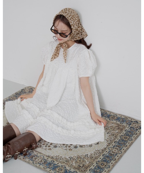 JUMELLE(ジュメロ)の「【25SS/新作】jacquard mini op(ワンピース・レディース・ホワイト/ブラック・FREE)」の15枚目の写真