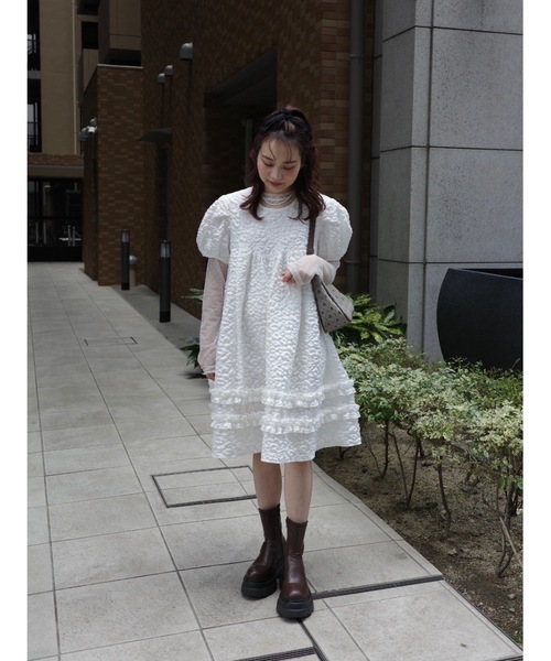 JUMELLE(ジュメロ)の「【25SS/新作】jacquard mini op(ワンピース・レディース・ホワイト/ブラック・FREE)」の17枚目の写真