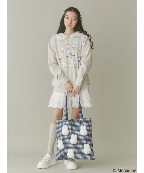 merry jenny（メリージェニー）の「ギンガムもこもこmiffyトート　/　ギンガムもこもこミッフィートート（トートバッグ・レディース・ブラック/ブルー/レッド・FREE）」の16枚目の写真