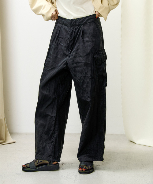 UNFIL アンフィル / washed & wrinkled cordlane cargo pants