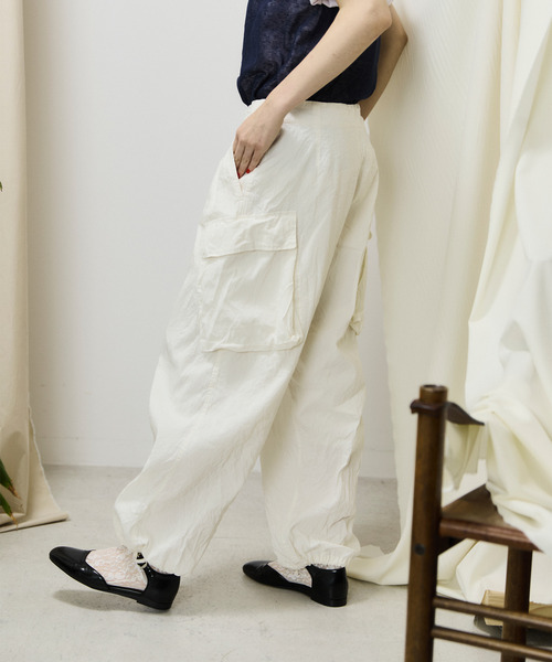 UNFIL アンフィル / washed & wrinkled cordlane cargo pants