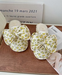 pyornim（ピョルニム）の「小花柄ふんわりリボンスリッパ ルームシューズ（ルームシューズ/スリッパ・レディース）」