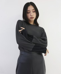 配色プリーツメロウトップス