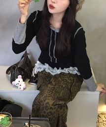 配色ニットトップス【JD】