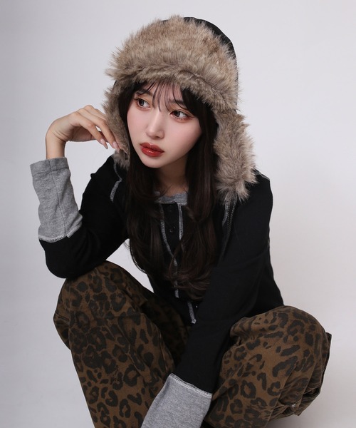 Judin(ジュディン)の「配色ニットトップス【JD】(ニット/セーター・レディース・ブラック・FREE)」の7枚目の写真