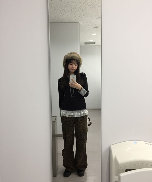 Judin(ジュディン)の「配色ニットトップス【JD】(ニット/セーター・レディース・ブラック・FREE)」の22枚目の写真